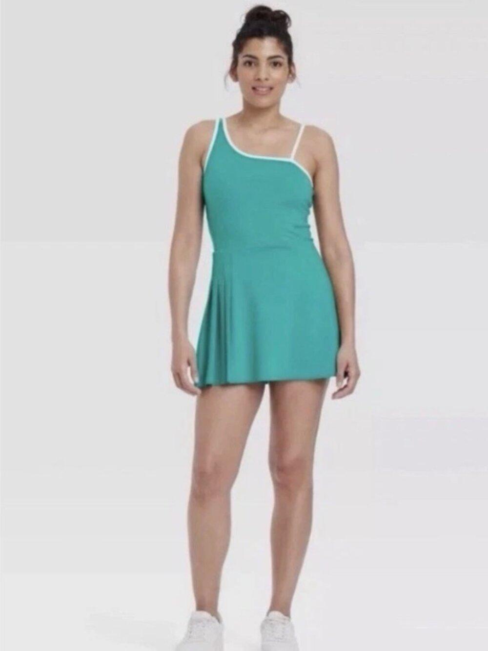 ALL IN MOTION ACTIVE DRESS w/ BUILT IN SHORTS/BRA/POCKETS - One Shoulder - Large